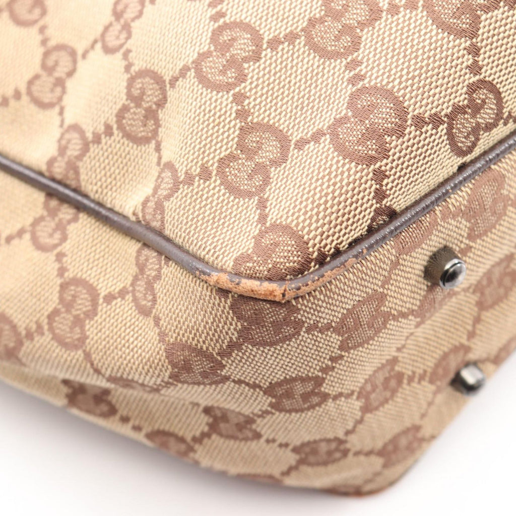 Gucci Tote GG Canvas Beige Dark Brown Handbag — view 6