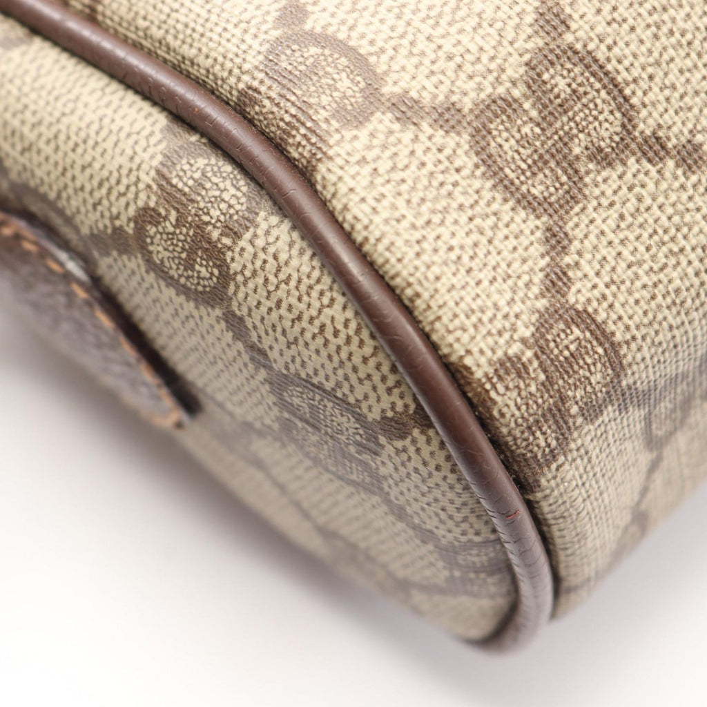 Gucci Shoulder Bag Vintage GG Plus 001 115 Gray Dark Brown Canvas Leather — view 6