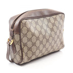 Gucci Shoulder Bag Vintage GG Plus 001 115 Gray Dark Brown Canvas Leather — view 2