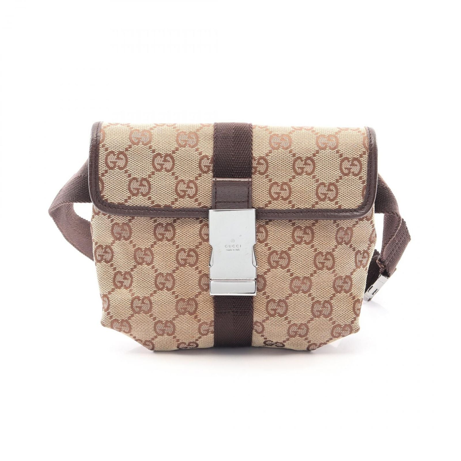 Gucci Waist Bag GG Canvas Beige Dark Brown