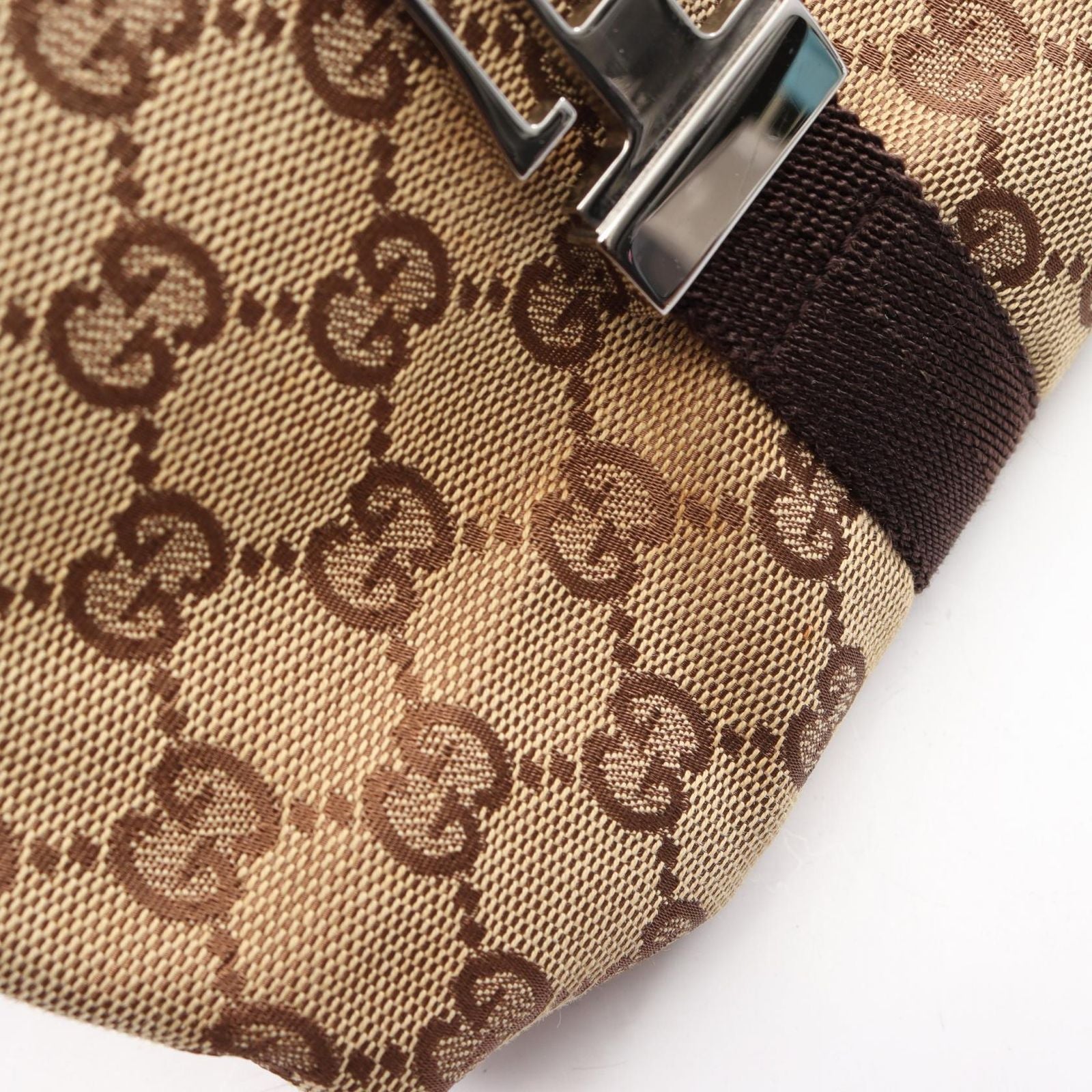 Gucci Waist Bag GG Canvas Beige Dark Brown — view 8