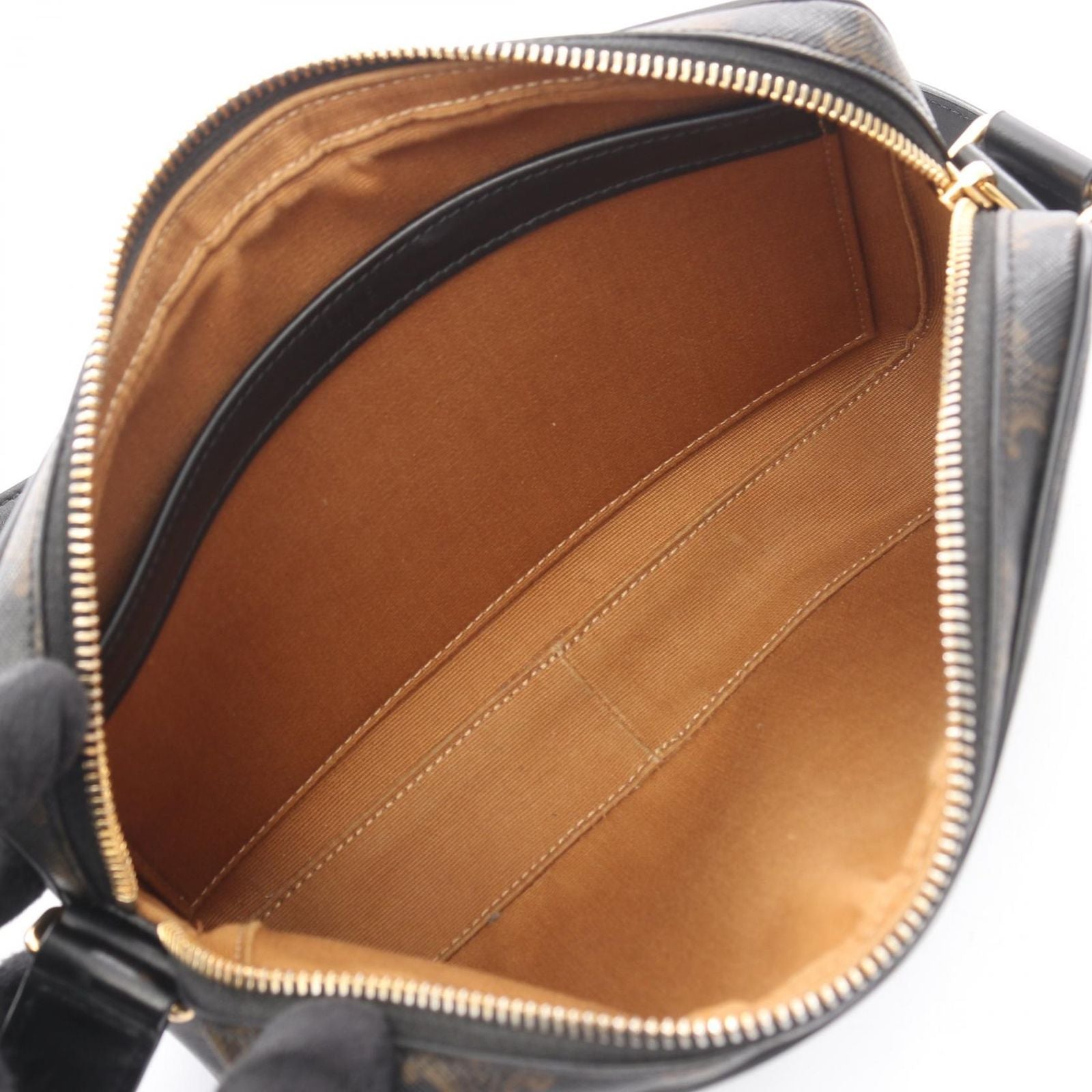 Celine Shoulder Bag Triomphe Messenger Dark Brown Canvas Leather — view 3
