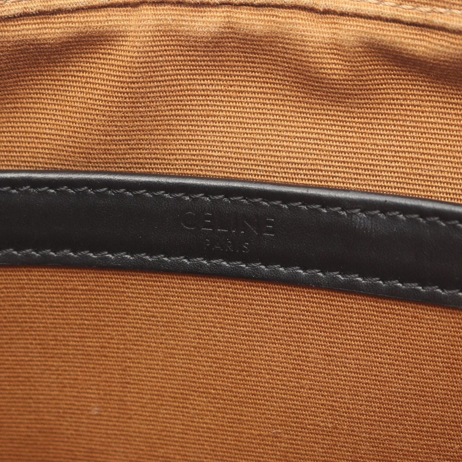 Celine Shoulder Bag Triomphe Messenger Dark Brown Canvas Leather — view 4