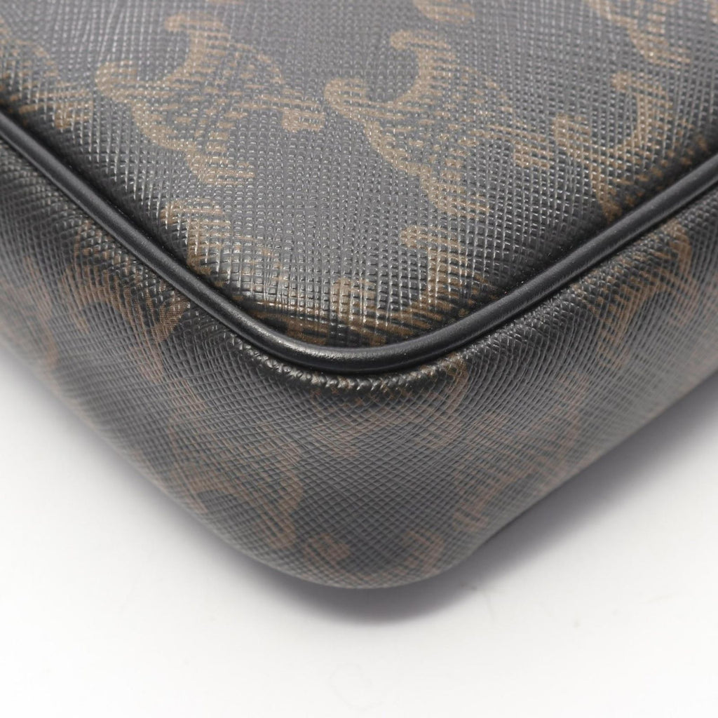 Celine Shoulder Bag Triomphe Messenger Dark Brown Canvas Leather — view 5