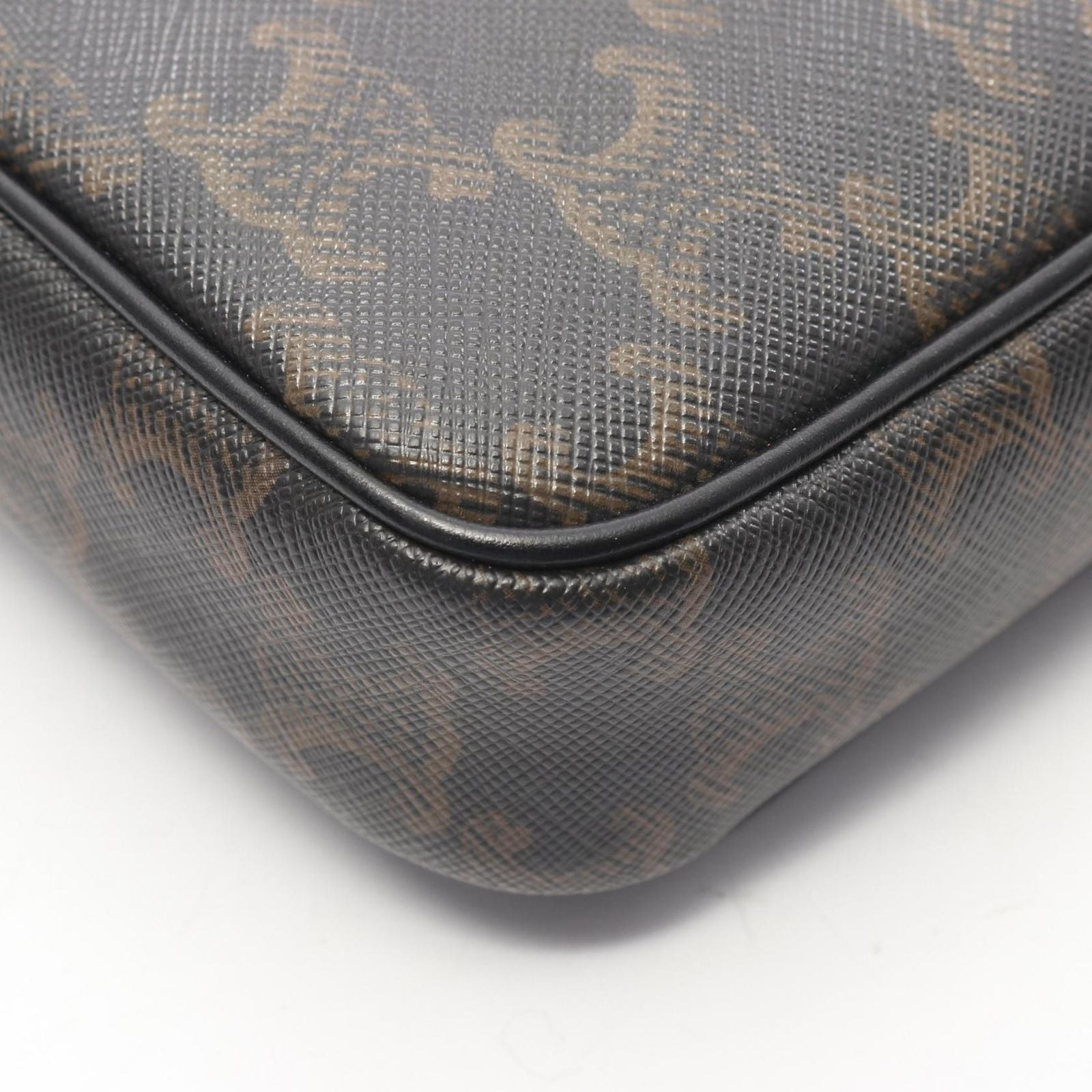 Celine Shoulder Bag Triomphe Messenger Dark Brown Canvas Leather — view 5