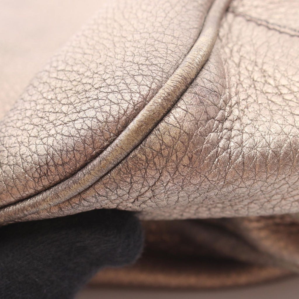 Prada Tote Vitello Daino Metallic Gold Leather Shoulder — view 8