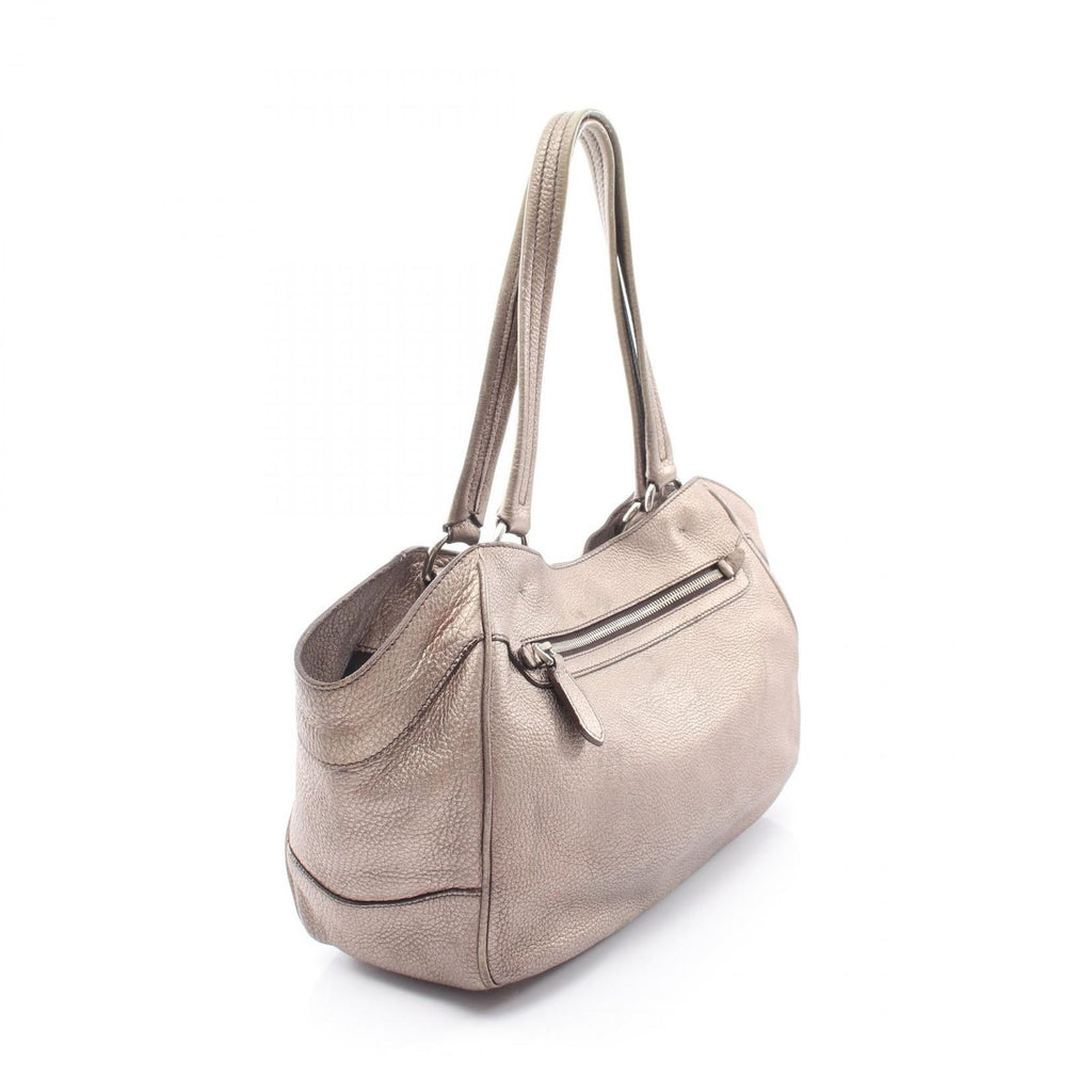 Prada Tote Vitello Daino Metallic Gold Leather Shoulder — view 2
