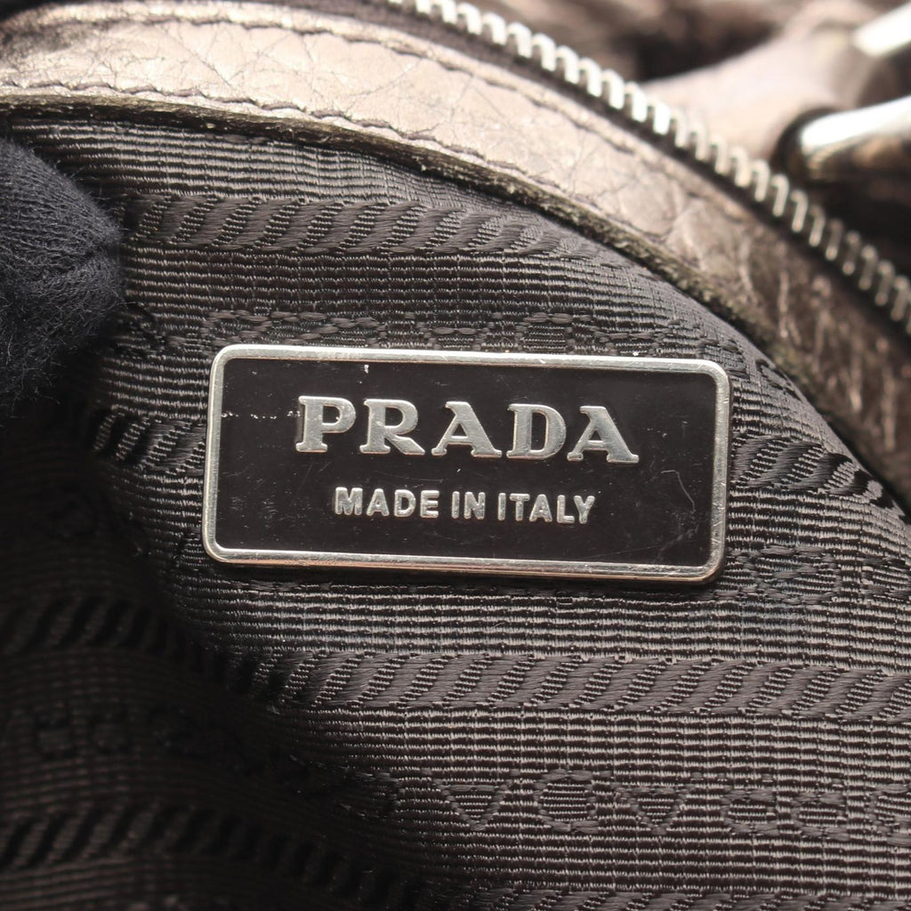 Prada Tote Vitello Daino Metallic Gold Leather Shoulder — view 4