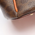 Celine Handbag Macadam Dark Brown Canvas Leather — view 6