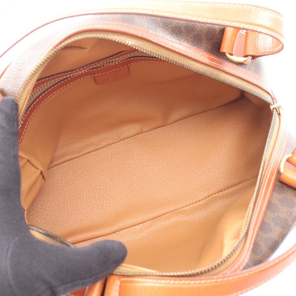 Celine Handbag Macadam Dark Brown Canvas Leather — view 3