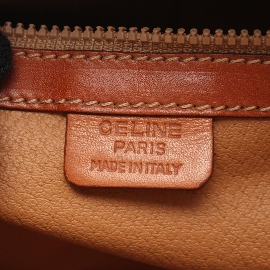 Celine Handbag Macadam Dark Brown Canvas Leather — view 4