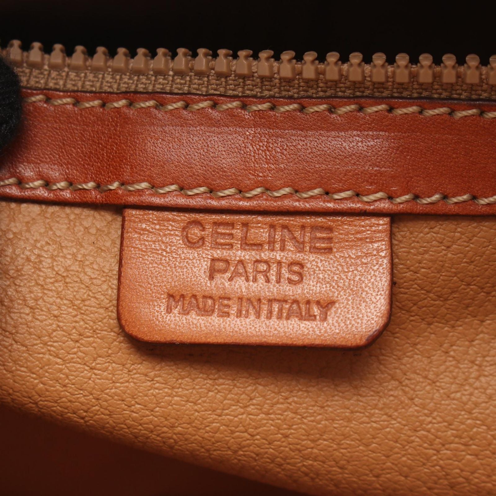 Celine Handbag Macadam Dark Brown Canvas Leather — view 4