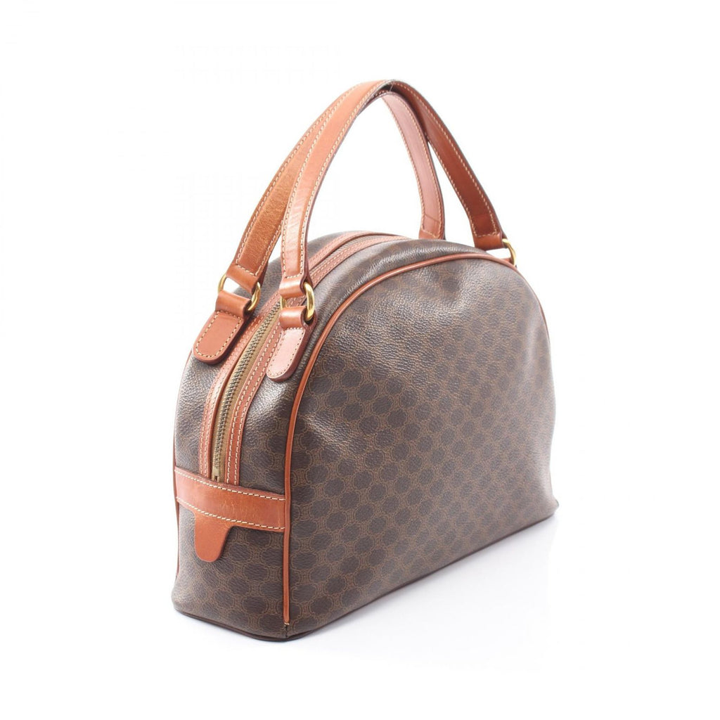 Celine Handbag Macadam Dark Brown Canvas Leather — view 2