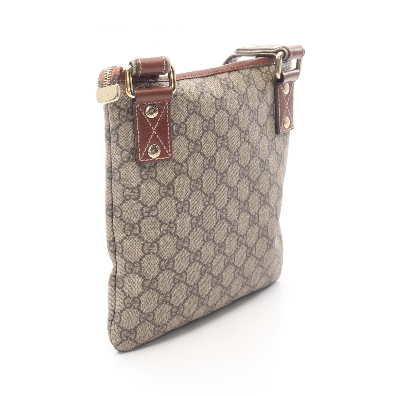 Gucci Shoulder Bag GG Supreme Sherry Line Beige Canvas Leather — view 2