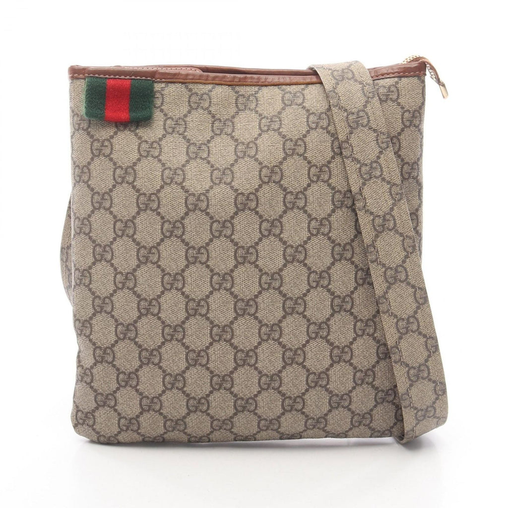 Gucci Shoulder Bag GG Supreme Sherry Line Beige Canvas Leather