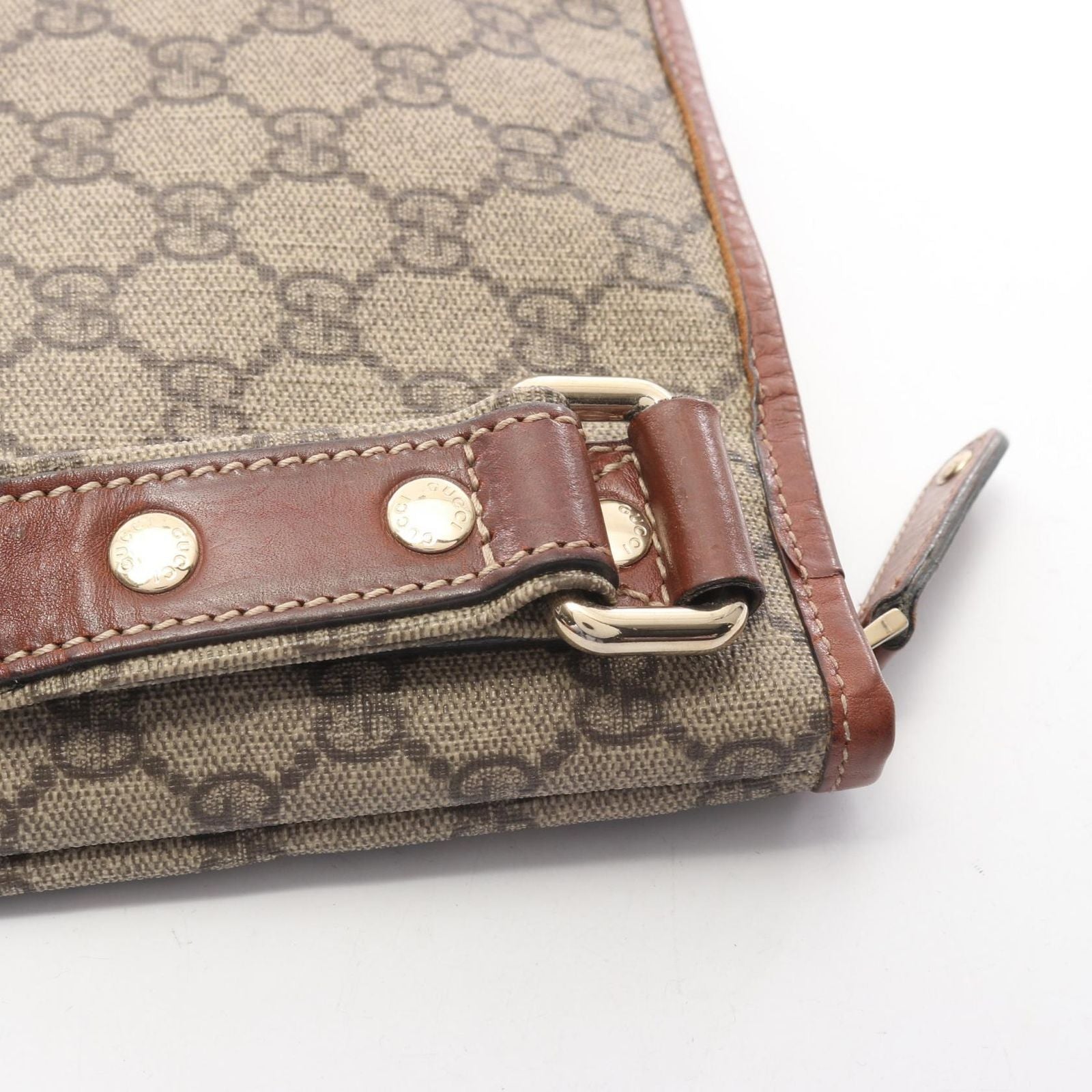 Gucci Shoulder Bag GG Supreme Sherry Line Beige Canvas Leather — view 7