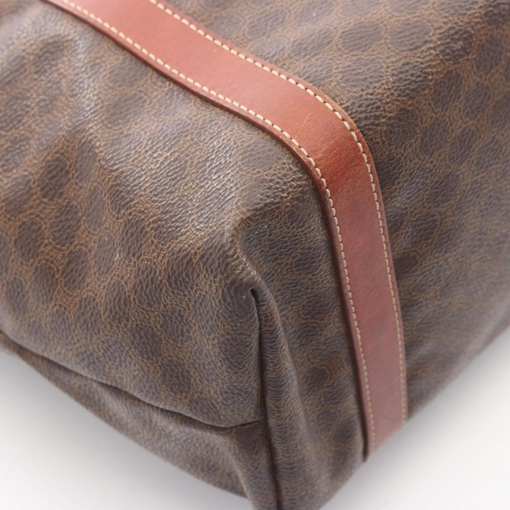 Celine Tote Macadam Dark Brown Canvas Leather — view 7