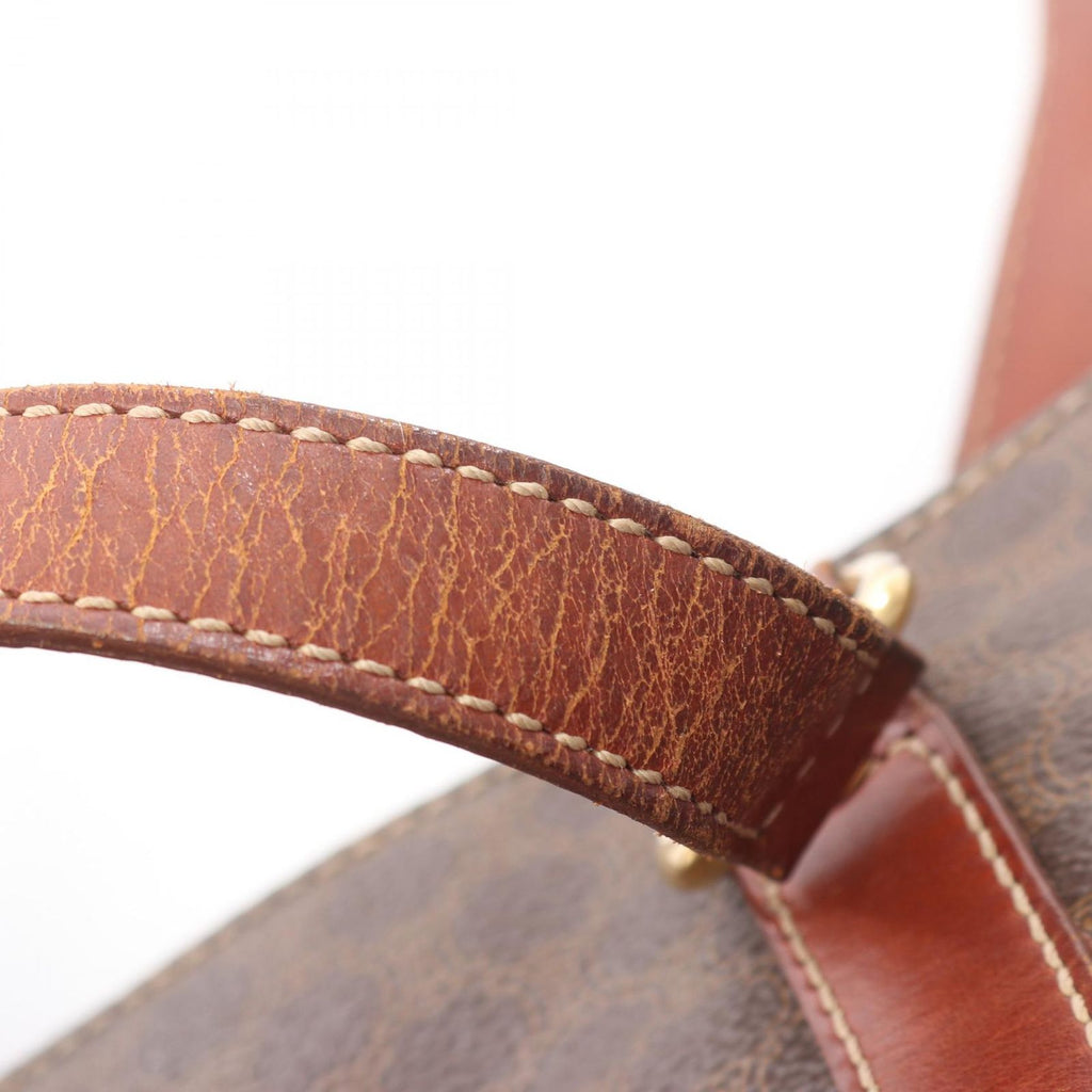 Celine Tote Macadam Dark Brown Canvas Leather — view 9