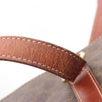Celine Tote Macadam Dark Brown Canvas Leather — view 9