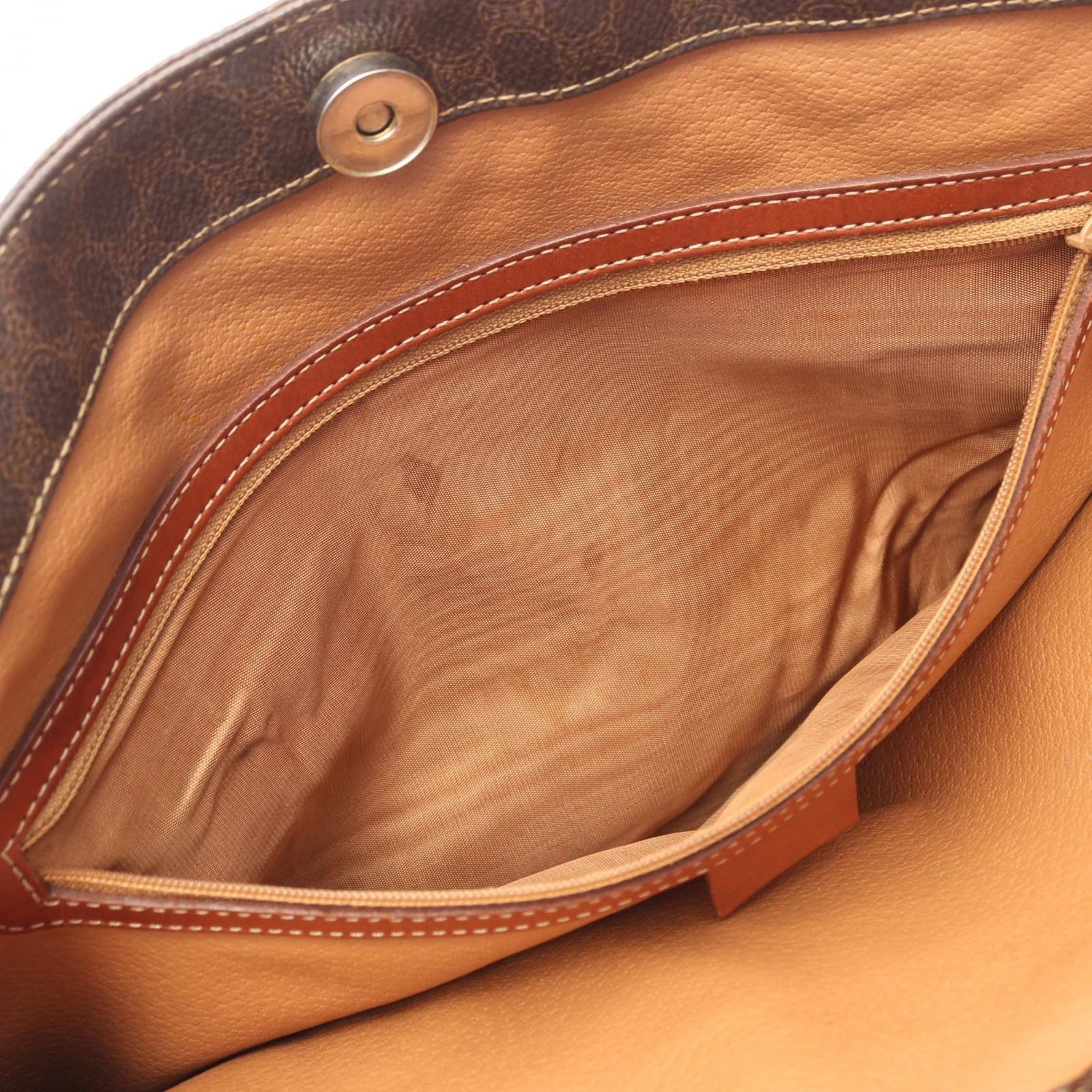 Celine Tote Macadam Dark Brown Canvas Leather — view 8