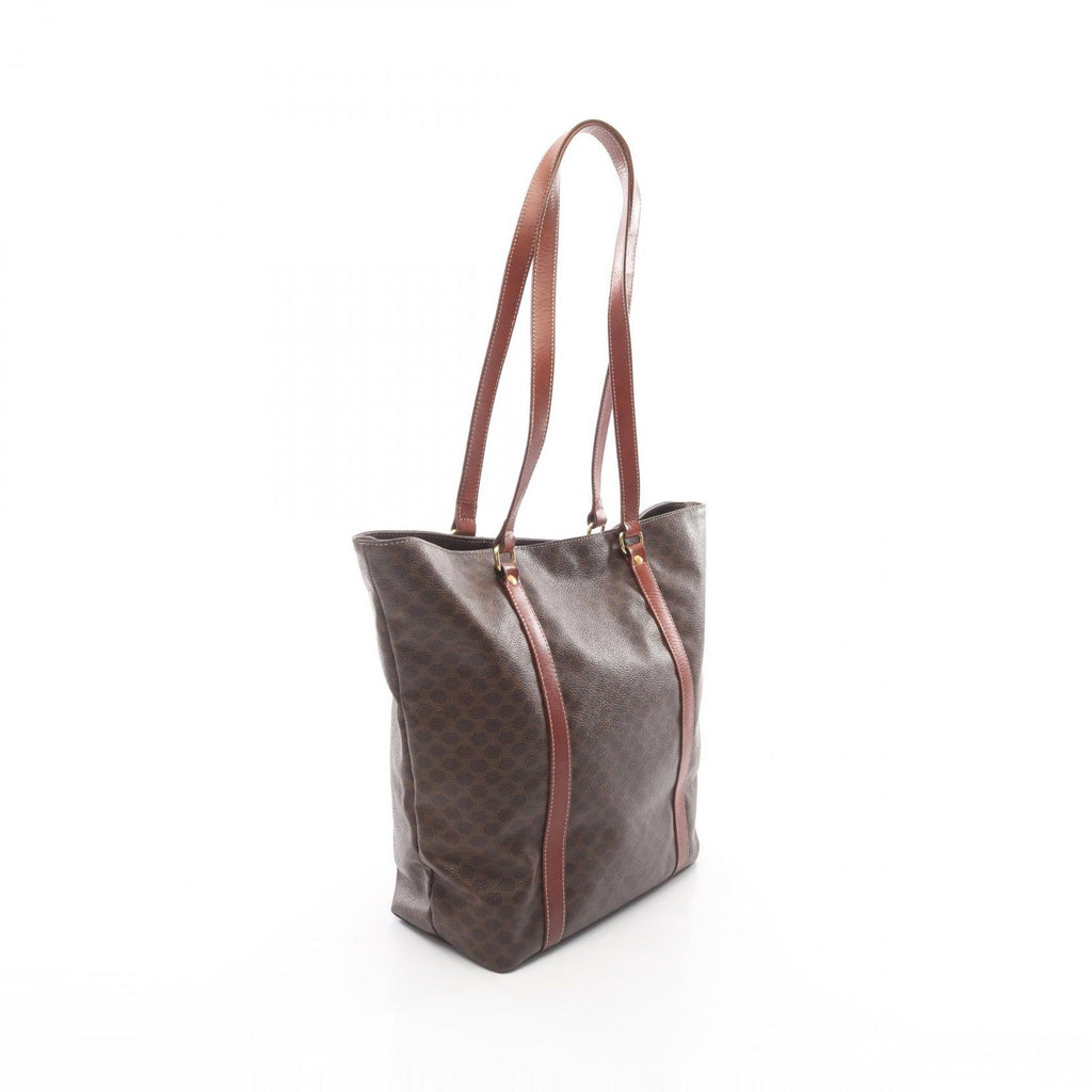 Celine Tote Macadam Dark Brown Canvas Leather — view 2