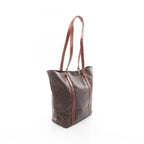Celine Tote Macadam Dark Brown Canvas Leather — view 2