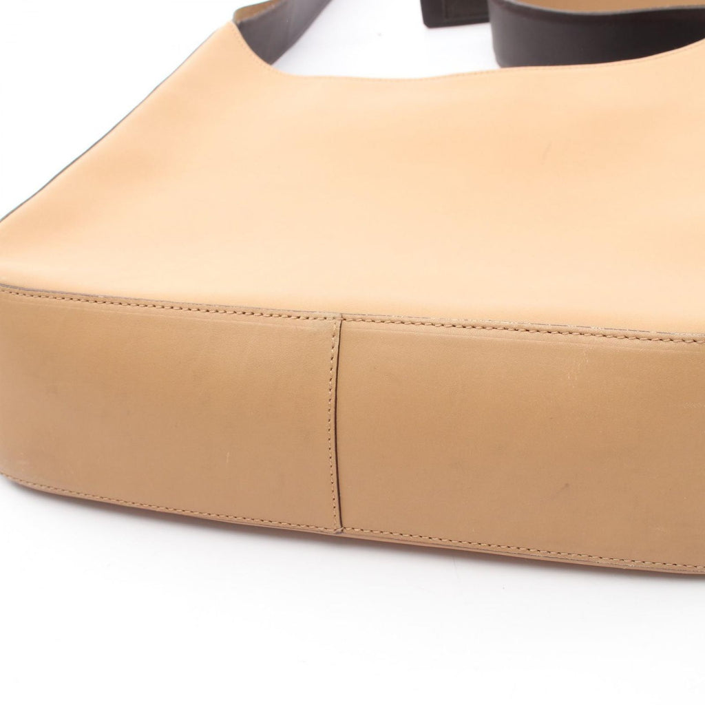 Prada Shoulder Bag Velcro Strap Beige Leather — view 7