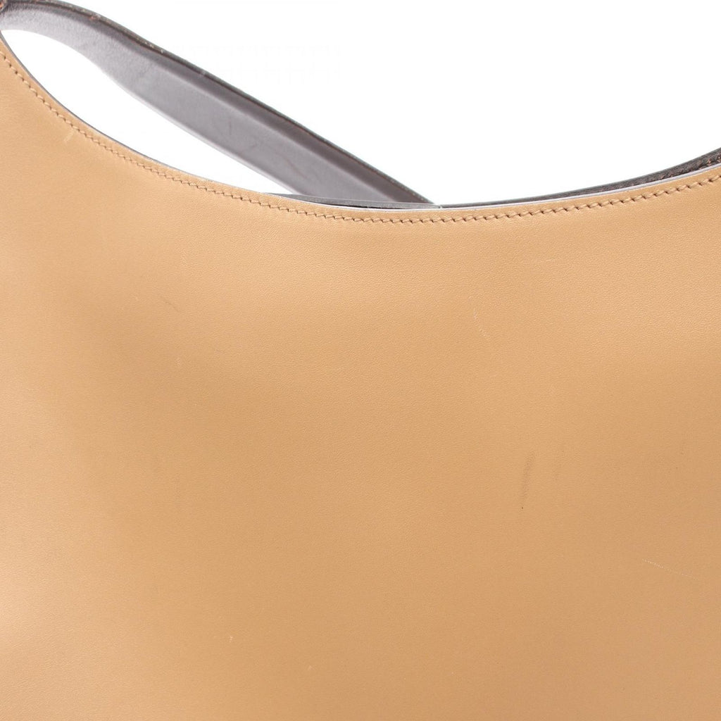 Prada Shoulder Bag Velcro Strap Beige Leather — view 5