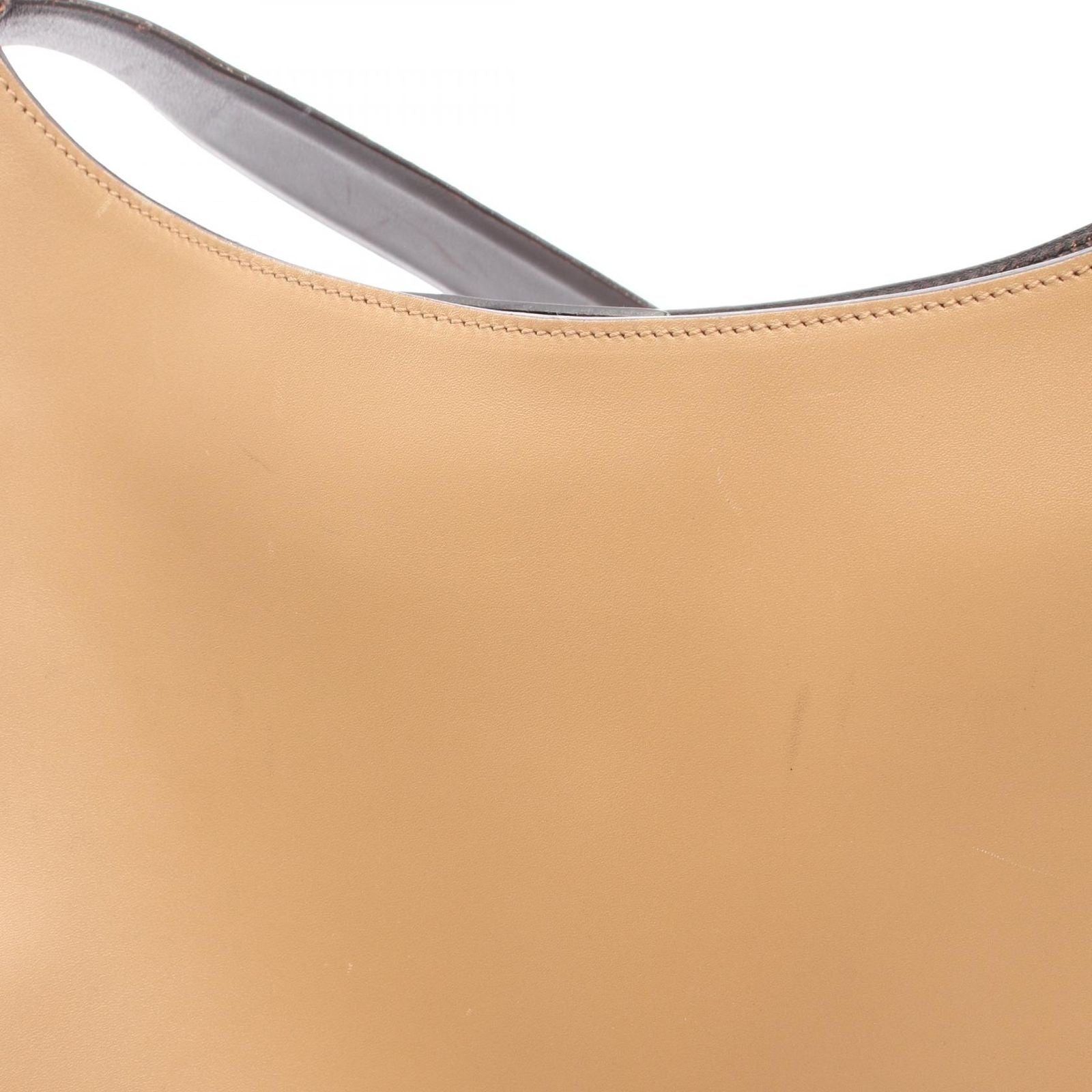 Prada Shoulder Bag Velcro Strap Beige Leather — view 5
