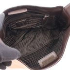 Prada Shoulder Bag Velcro Strap Beige Leather — view 3