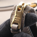Prada Handbag 2-Way Gray Saffiano Leather Shoulder — view 9