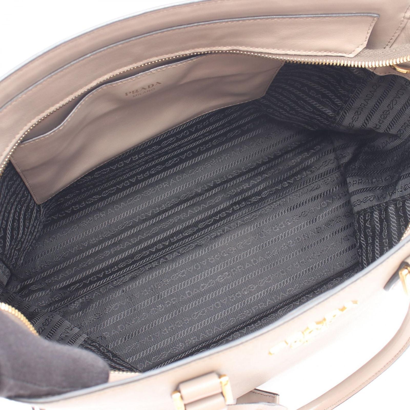 Prada Handbag 2-Way Gray Saffiano Leather Shoulder — view 3