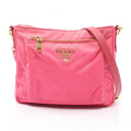 Prada Shoulder Bag Pink Nylon Saffiano Leather