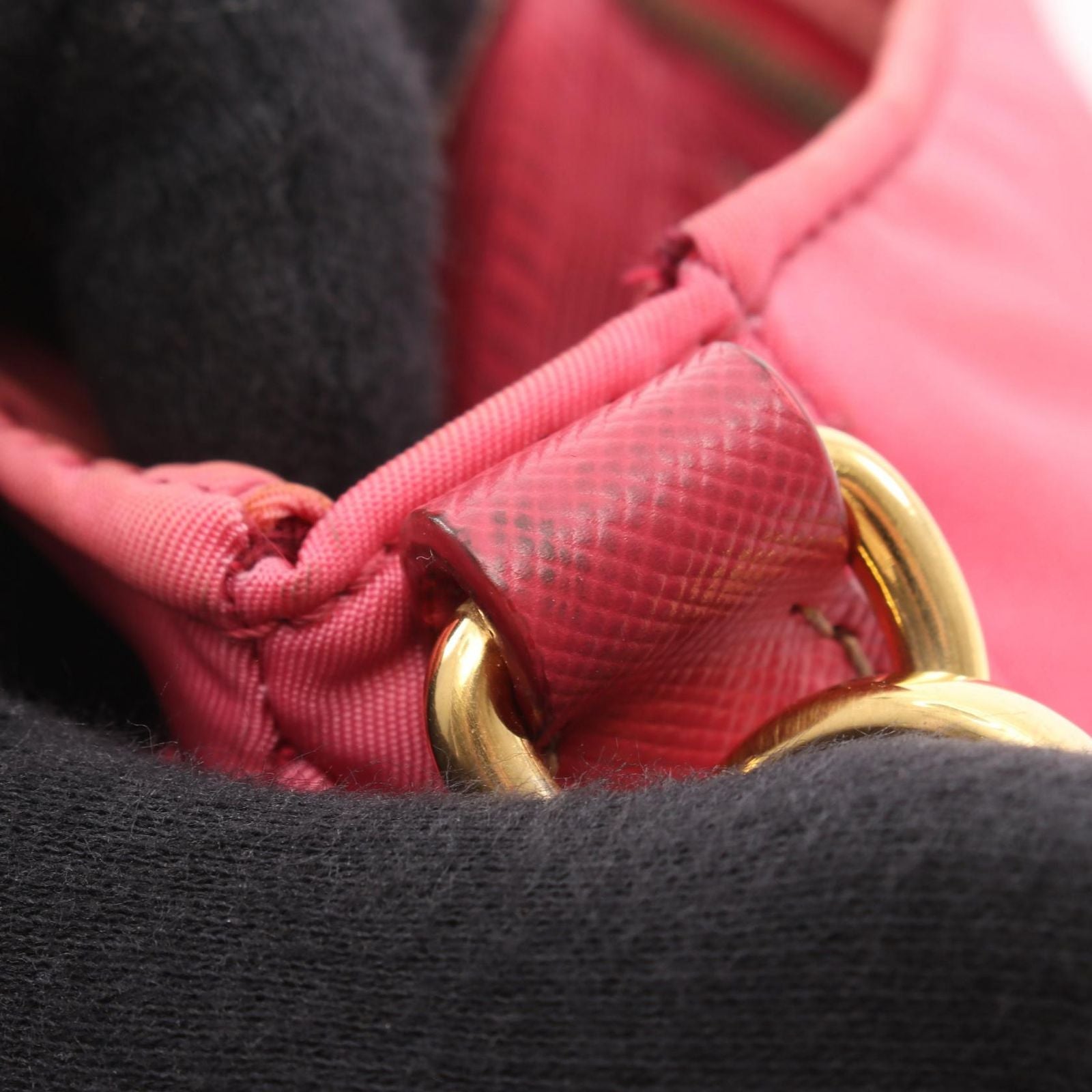 Prada Shoulder Bag Pink Nylon Saffiano Leather — view 7