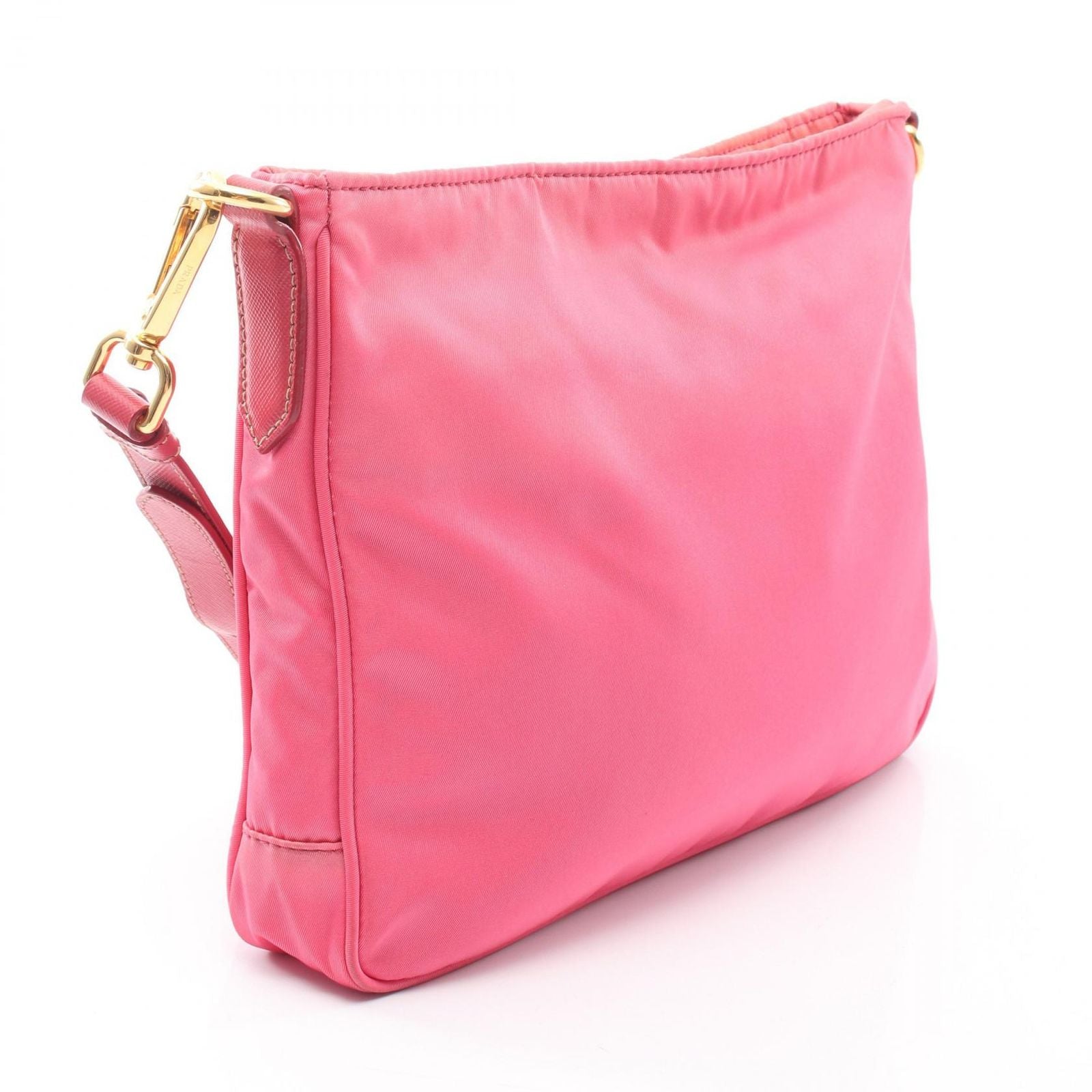 Prada Shoulder Bag Pink Nylon Saffiano Leather — view 2