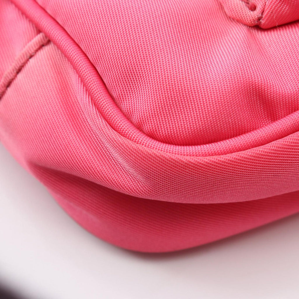 Prada Shoulder Bag Pink Nylon Saffiano Leather — view 9