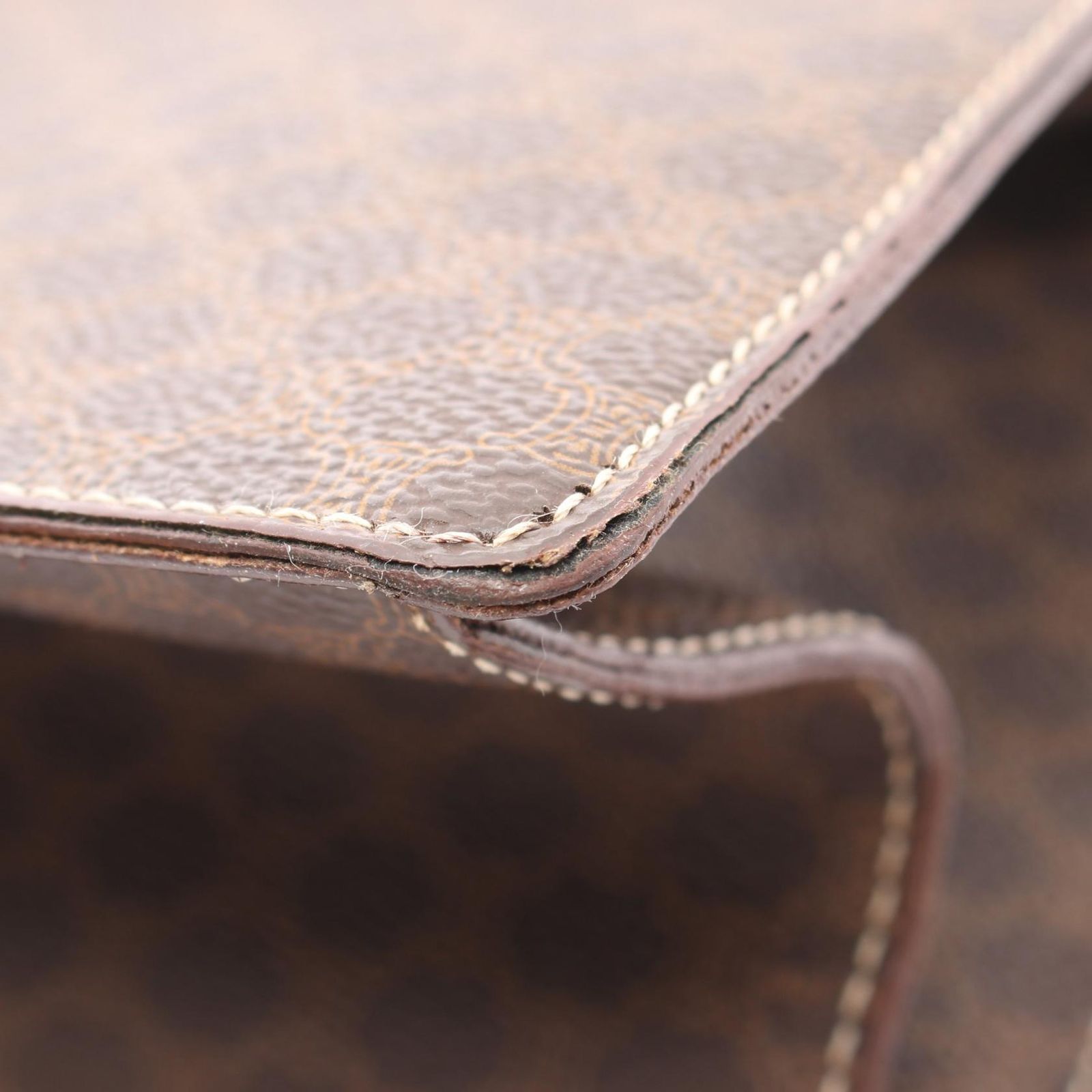 Celine Handbag Macadam Dark Brown Canvas — view 9