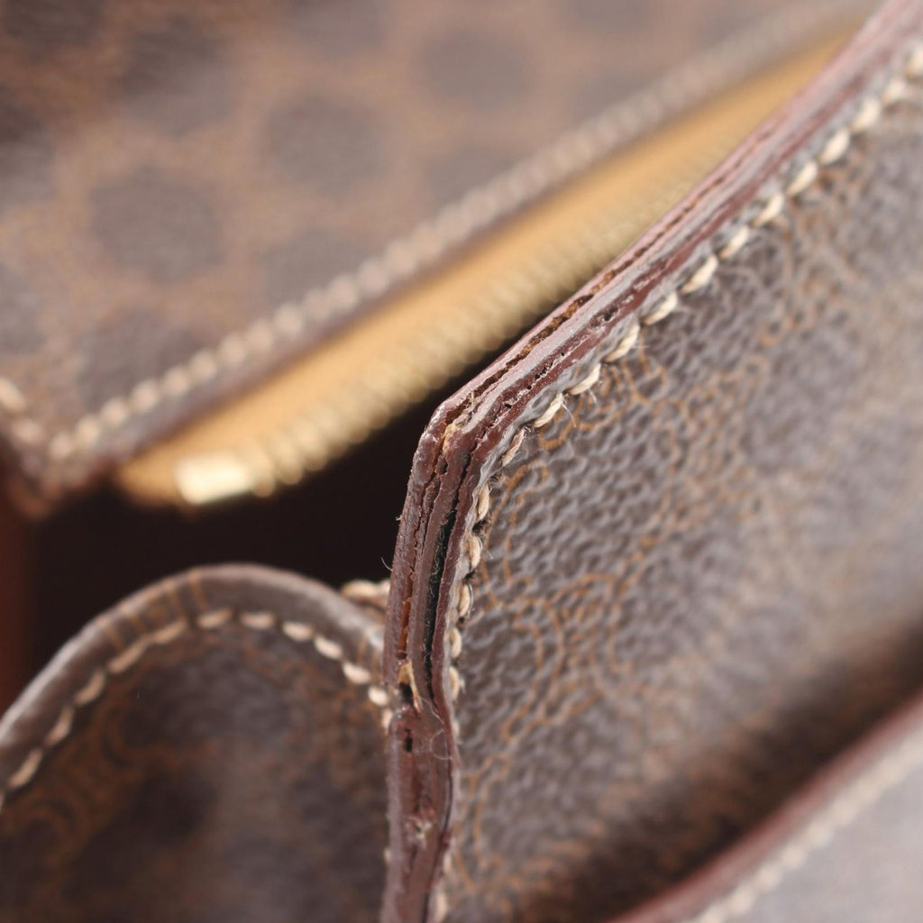 Celine Handbag Macadam Dark Brown Canvas — view 8