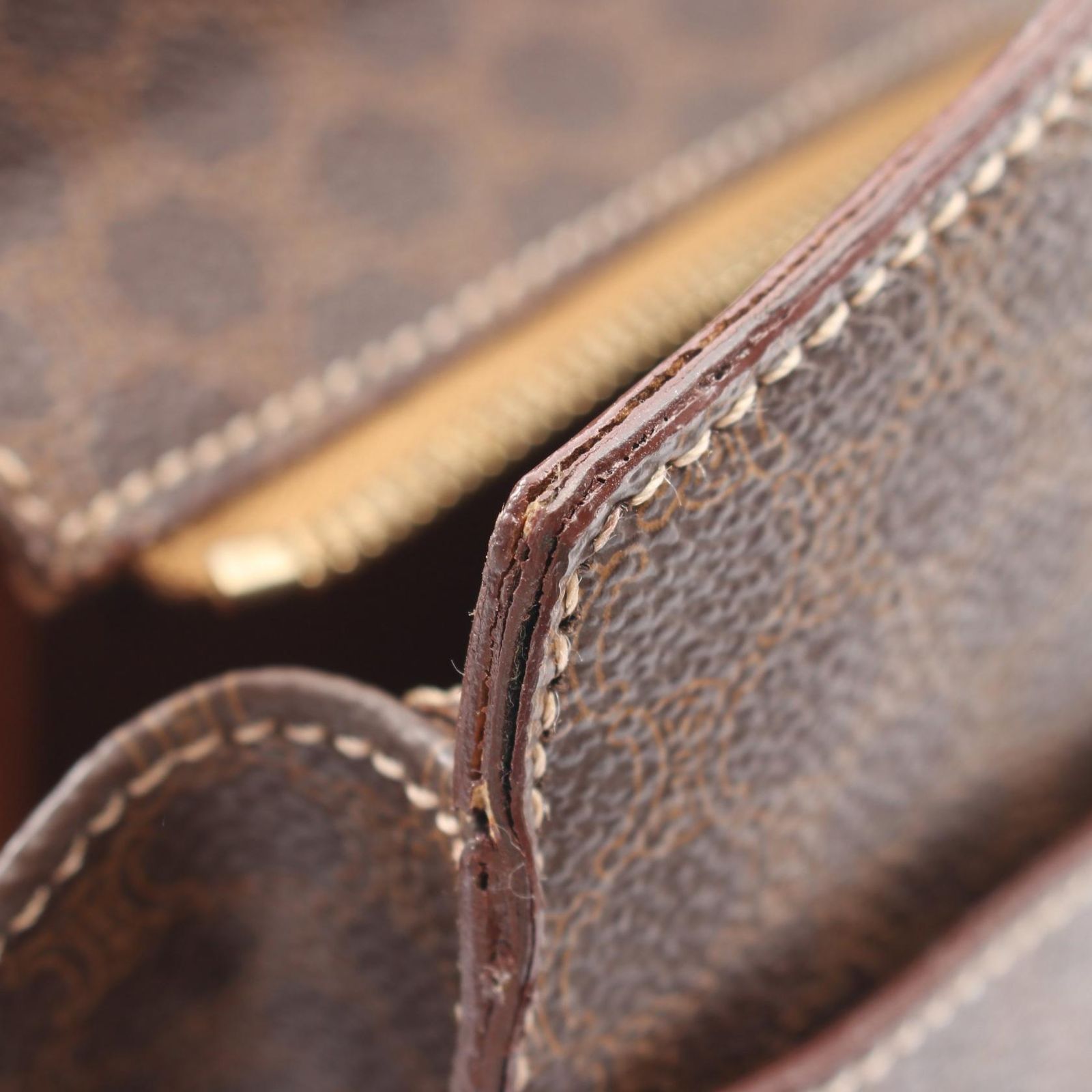 Celine Handbag Macadam Dark Brown Canvas — view 8