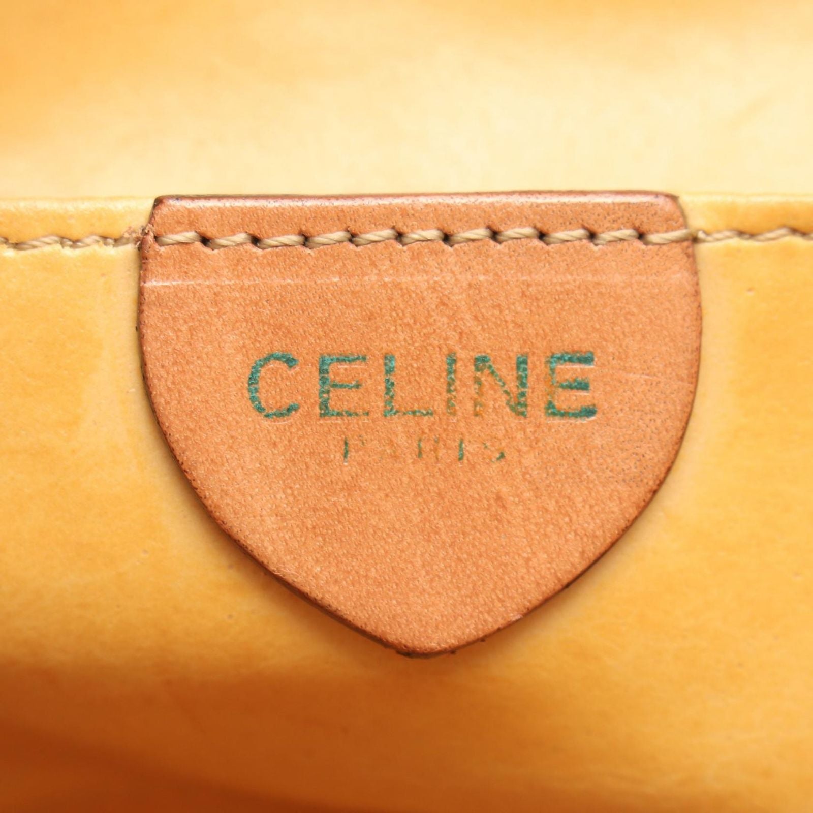 Celine Shoulder Bag Macadam Dark Brown Canvas Leather — view 4