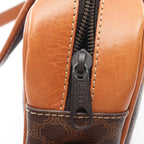 Celine Shoulder Bag Macadam Dark Brown Canvas Leather — view 9