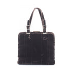 Prada Handbag Velluto Fibbie Dark Brown Fabric