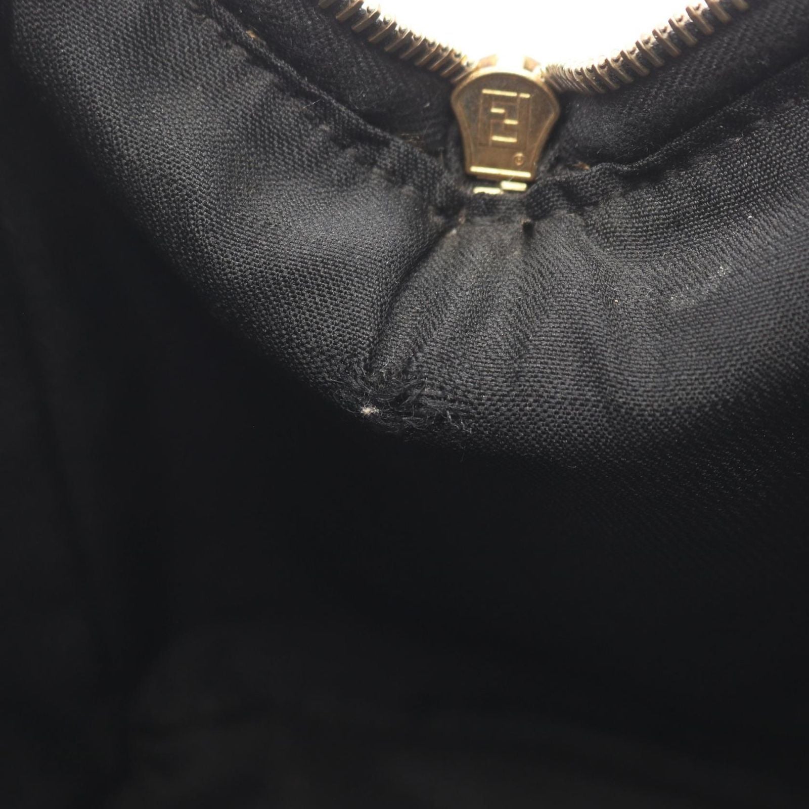 Fendi Tote Pecan Brown Black Canvas Leather Mini Boston — view 5