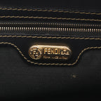 Fendi Tote Pecan Brown Black Canvas Leather Mini Boston — view 4