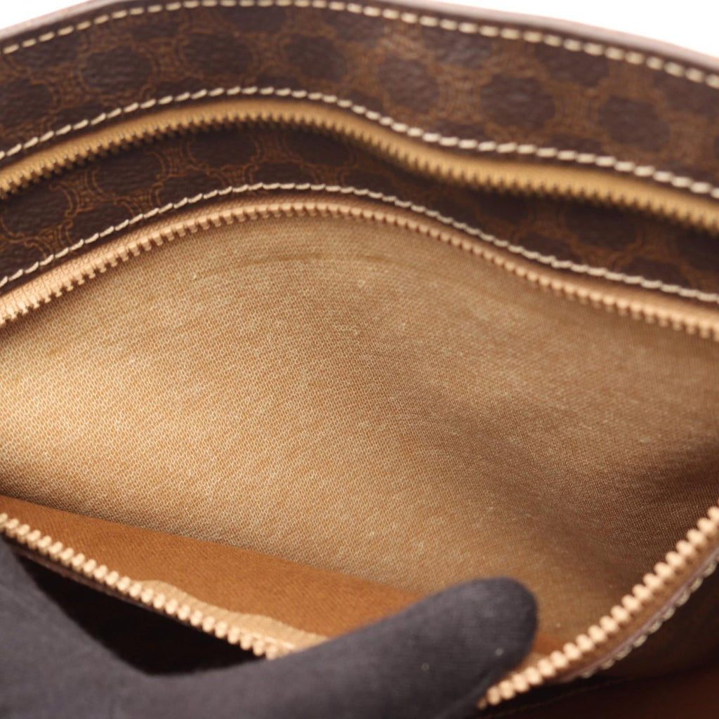 Celine Tote Macadam Brown Dark Canvas Leather Large — view 5
