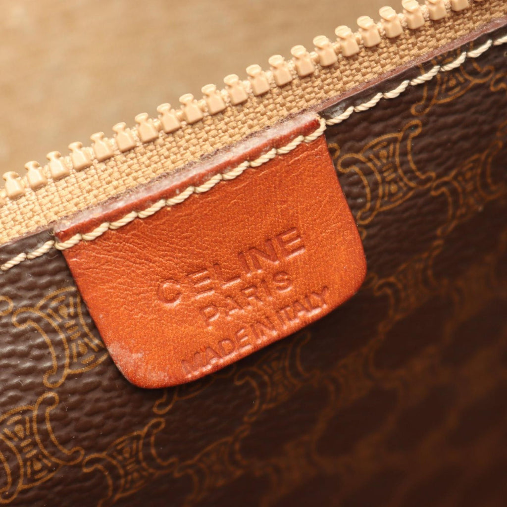 Celine Tote Macadam Brown Dark Canvas Leather Large — view 4