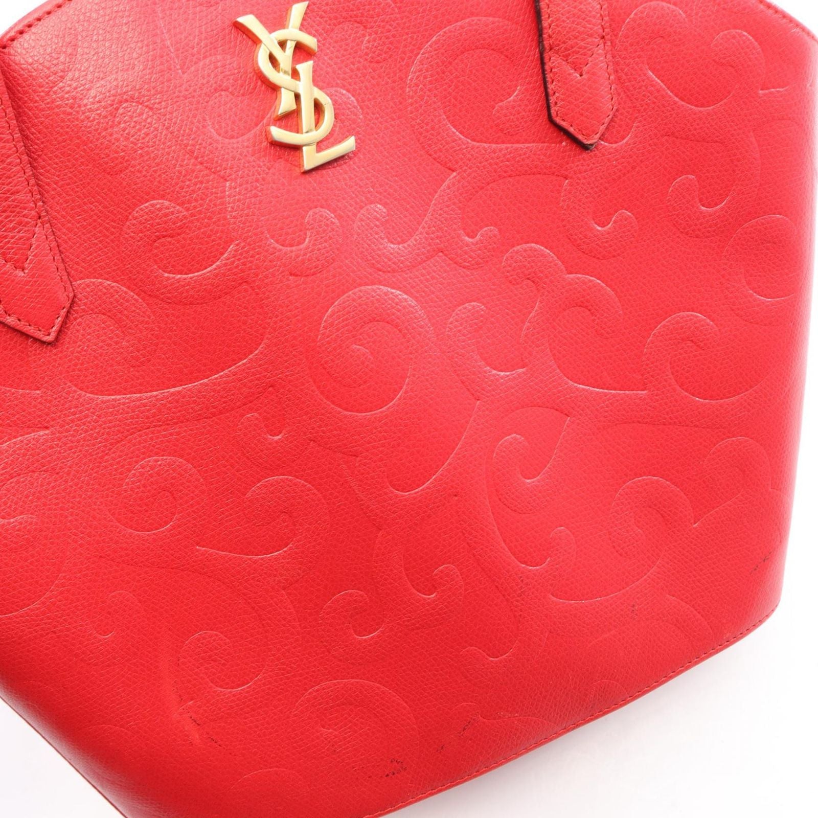 Saint Laurent Shoulder Bag Arabesque Red Leather — view 9