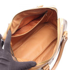 Celine Handbag Macadam Brown Dark Canvas Leather Mini Boston — view 3
