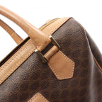 Celine Handbag Macadam Brown Dark Canvas Leather Mini Boston — view 9
