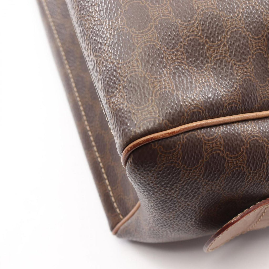 Celine Handbag Macadam Brown Dark Canvas Leather Mini Boston — view 7